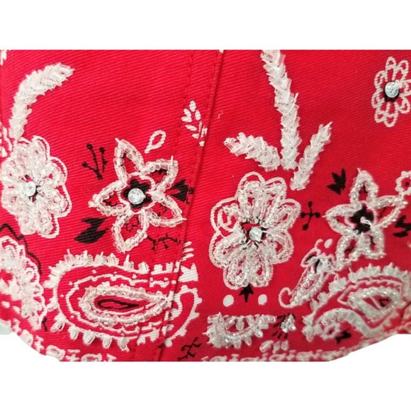 THE QUACKER FACTORY Red & White Embellished Paisley Floral Jacket - Women's M - Picture 7 of 10